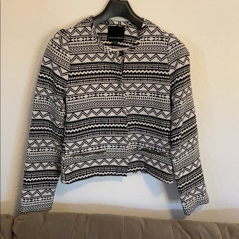 Aztec zip up blazer